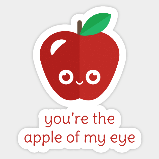 You're the Apple of My Eye Sticker by slugbunny